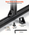 Beefy 10 Pack 23.62 Inch Aluminum Extrusion Profile With T Slot European Standard Anodized Linear Rail Black with accessories