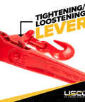 Close-up of Heavy Duty Ratchet Chain Binders For One Quarter Inch To Five Sixteenths Inch Chains with tightening lever