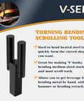 1 Inch Blacksmith Anvil Hardy Hole Tools Set With Hot Cut, Turning Bending Scrolling Kit, durable heavy duty steel tool