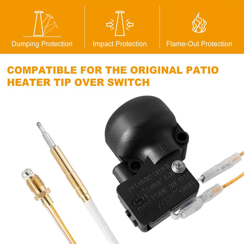 Thermocouple And Tilt Switch Patio Heater Repair Kit For Propane Gas Heaters Replacement Glass Tube Tower Heaters 1 Pack
