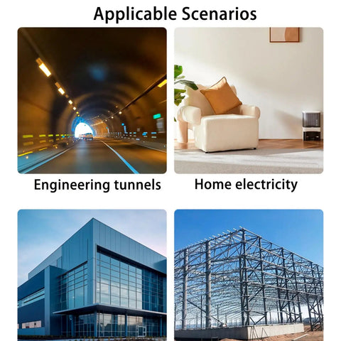 Image showcasing applicable scenarios for 320 Ft High Heat Silicone Cable With Raw Copper Core including tunnels and home electricity.