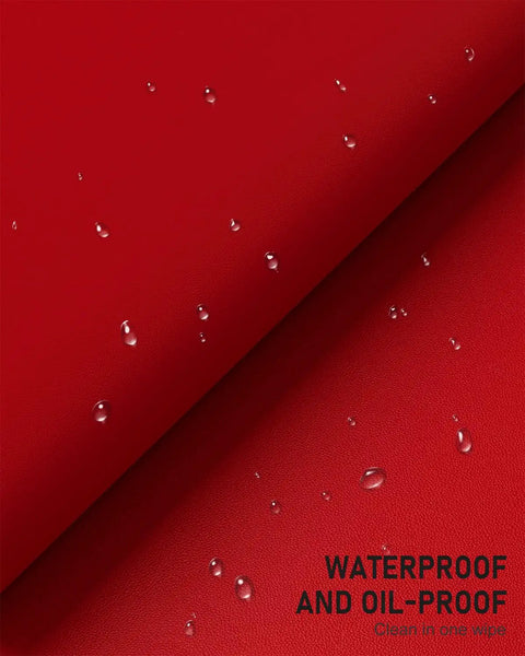 Bright Red Desk Pad 23.6 By 13.8 Inch PU Leather Non Slip Desk Mat For Laptop Mouse Keyboard Writing And Gaming Waterproof