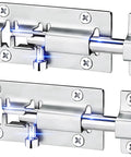 Built To Last Heavy Duty 2 Pack Barrel Bolt Latch Set, 3 Inch Sliding Lock For Doors, Thickened Stainless Steel With Brushed Finish