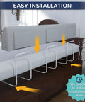 Zero Wiggle Toddler Bed Bumper With Comfy Foam Padding Kid Approved Safety Guard Rail Works Perfect On Twin Full Queen King Beds Grey 59 Inch Frame easy installation on bed