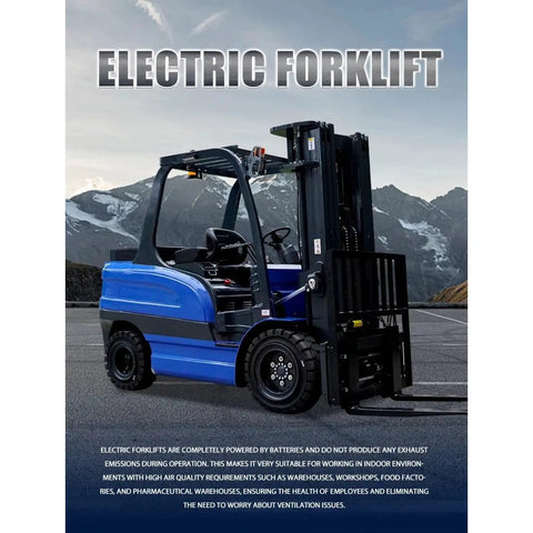 Compact Electric Pallet Stacker Mini Forklift For Warehouse Material Handling And Small Retail Spaces Easy Portable Lift For Tight Aisles side view with mountains in background