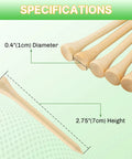 Diagram showing 1000 Count Bamboo Golf Tees Two And Three Quarters Inch Long Beefy 7X Stronger Than Wood Reducing Friction And Side Spin