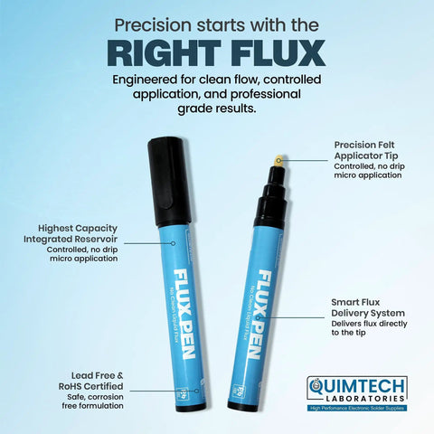 Solder Flux Pen 10 Ml No Clean Liquid Flux For Electronics Rosin Flux, blue pen with features and branding details
