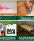 Image showing instructions for using Real Deal Pure Tung Oil Wood Finish 34 Ounce Bottle for furniture and wood care.