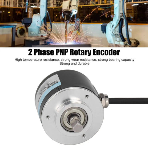 Beefy Two Phase Incremental Rotary Encoder with PNP output DC 5 to 24 Volt lightweight 50 mm outer diameter for robotics