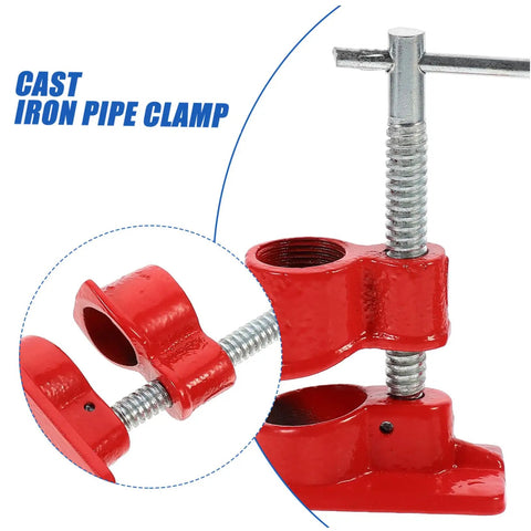 Lightweight Quick Woodworking Pipe Clamp With Ergonomic Grip For One Hand Operation Handy Grippy Durable Coating in red