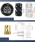 97mm Mecanum Wheels for AGV Robots with hex couplings