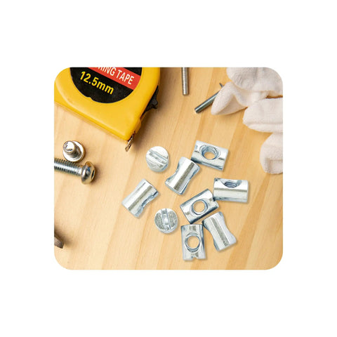 24 Piece M6x15mm Barrel Nut Cross Dowels Slotted Nut Hardware Replacement Kit for Bunk Beds Headboards Chairs