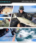 Power Knob Upgrade For Shimano And Daiwa Reels, 38mm Metal Round Handle shown with snapper, seabass, fluke; fishing scenario.