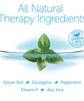 All Natural Therapy Ingredients with Epsom Salt, Eucalyptus, Peppermint, Vitamin E, Aloe Vera for Muscle Recovery Epsom Salt Soak.