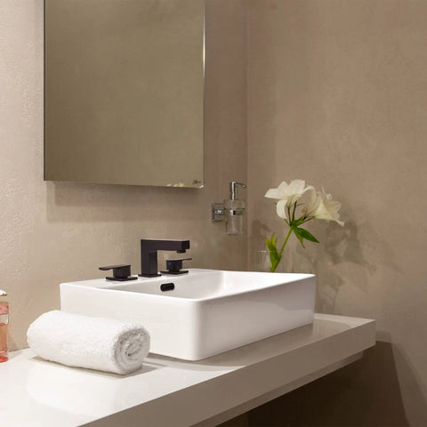 20 Inch Rectangular Ceramic Vessel Sink With Overflow For Above Counter Dope White Porcelain on modern bathroom counter