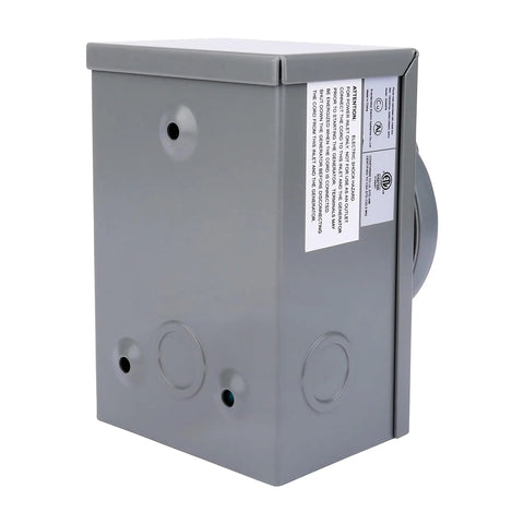 Side view of Plug And Play 50 Amp Generator Inlet Box With NEMA SS2-50P, Weatherproof Outdoor Indoor Inlet For RVs And Power Panels