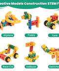 90 Piece Wooden Toddler Tool Set With Box For Kids Ages 3 To 5, building models Airplane, Puppy, Tank, Race Car, Sailboat, Ostriches
