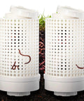 Two Pack Inground Worm Composters For Outdoors Reduce Food Waste And Build Rich Soil In Raised Beds Garden Health Durable PVC Bins