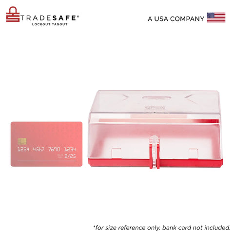 No Nonsense Emergency Stop Button Lockout Cover For Industrial Safety Transparent Rectangular Push Button Guard XL with card