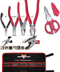 Five Piece Screw Extractor Pliers Set with Five Inch Mini Pliers, Beefy Pro Grade Plier, and Tool Pouch; ESD Safe for Auto Shop and DIY.