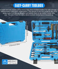 Pro Grade 15 Piece Drum And Disc Brake Tool Kit For Cars And Light Trucks with spring pliers and cleaning tools in open case