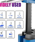 Badass 2 Ton Manual Arbor Press For Stamping And Riveting Heavy Duty Desktop Metal Working Tool showcasing various uses like shaping and punching.