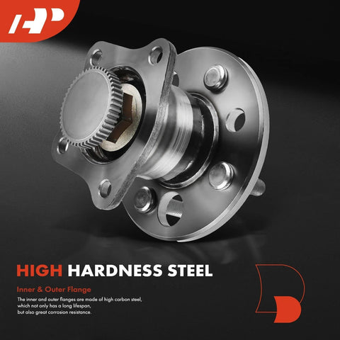 Beefed Up Rear Wheel Bearing And Hub Assembly With ABS Ring For Toyota Corolla 1993 To 2002 Geo Prizm 1993 To 1997 And Chevrolet Prizm 1998 To 2002 4 Lug 4 Wheel ABS Compatible in steel