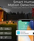 Smartphone showing motion detection alert from Solar Powered Wireless Security Camera With 2K Color Night Vision, Outdoor WiFi Surveillance