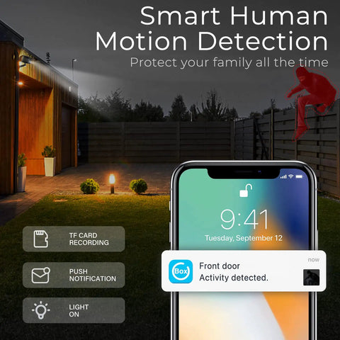 Smartphone showing motion detection alert from Solar Powered Wireless Security Camera With 2K Color Night Vision, Outdoor WiFi Surveillance