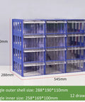Clear Storage Organizer Box With Dividers And Labels For Craft Supplies Hardware Beads Nuts And Bolts Compact Durable Small Parts Container See Through Shell For Easy Visibility And Quick Access Grab And Go 12-drawer blue 545mm