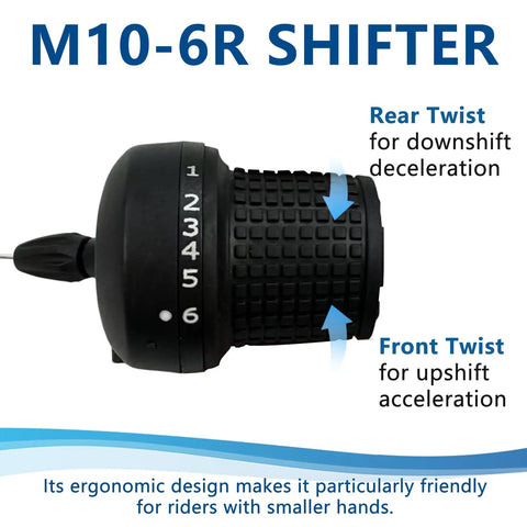 18 Speed Twist Shifter For Bicycle 3x6 Gear Shift Left And Right Shifters With Grips, showing ergonomic design and gear numbers