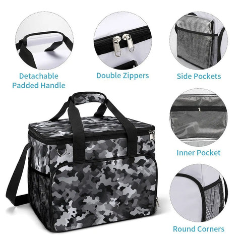 Picnic Backpack Cooler Bag With 30L Capacity Insulated Food And Drink Carrier Waterproof Leakproof Beach Tote in camouflage with features