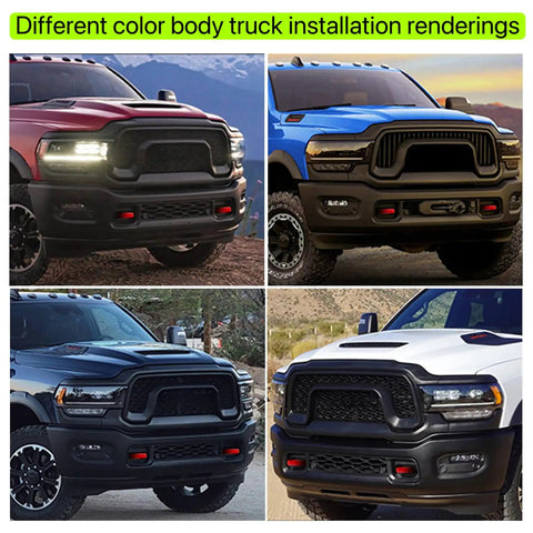 RAM 2500 3500 Tow Hook Covers Red Car Tow Hitch Cover Set For 2019 To 2026 Dodge RAM 2500 3500 Not Fit 1500, installed on trucks