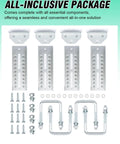 Rock Solid Heavy Duty Boat Trailer Bunk Brackets 4 Pack With Galvanized Steel Swivel Top Mount and Anti Slip Design components layout