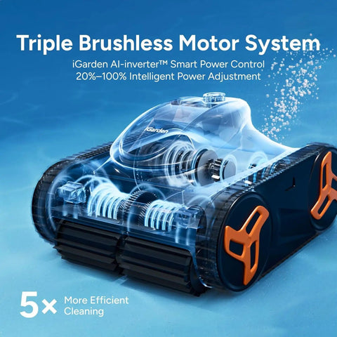 Robotic Pool Cleaner With 210 Minute Runtime Smart 3D Navigation Inverter Energy Saving Tech Cleans Floor Walls And Waterline