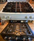 Stove Covers Set Eight Pcs 0.2mm 10.6x10.6 Inch Gas Range Protectors With Two Pcs 21 Inch Silicone Gap Covers Keeps Your Stove Clean