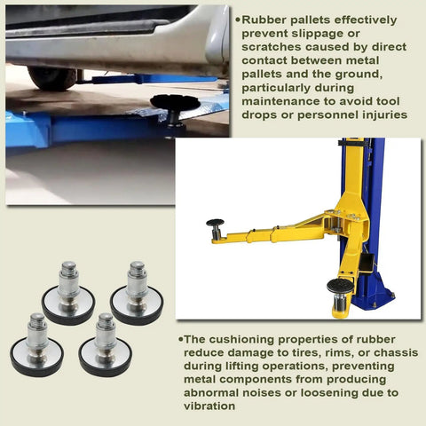 Heavy Duty 4 Pack 38mm Car Lift Rubber Pads For Two Post Lift Screw Heightening Feet Universal Round Tray Adapter under vehicle