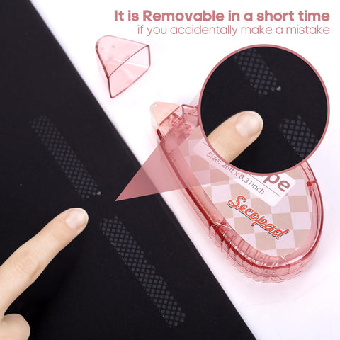 Finger using Double Sided Craft Tape Roller Kit 4 Pack 0.3 Inch x 26 Feet Clear Adhesive for Scrapbooking Journaling and School Projects