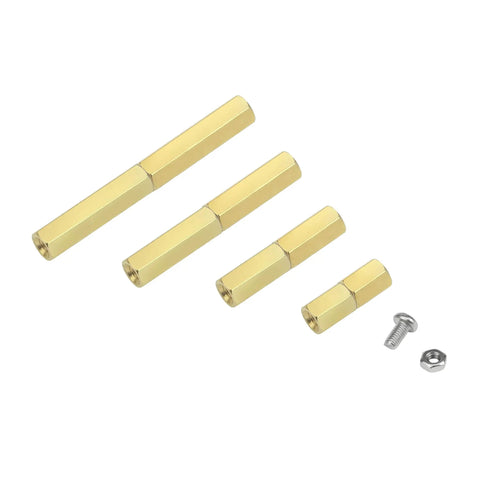 320 Piece Brass Spacer Standoff Kit With Male And Female Hex Spacers Nuts And Stainless Steel Screws For M2.5 Hardware Projects