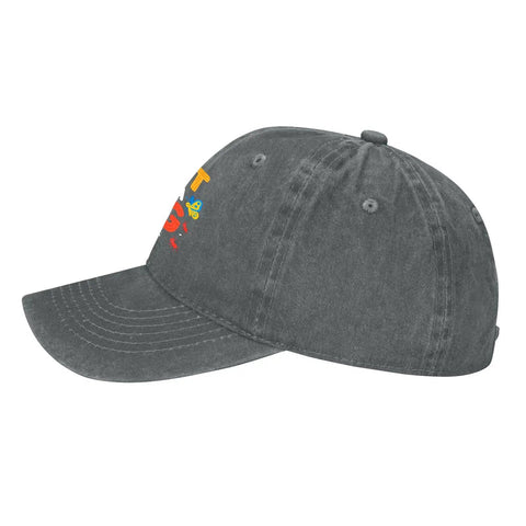 Side view of light grey bug print sun hat for women breathable cap great for running, hiking, biking and everyday outdoor fun, unisex design