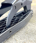 Close-up of Japanese Rasp And Sanding Block Quick Swap Blades Non Clogging Teeth showing ergonomic grip and teeth.