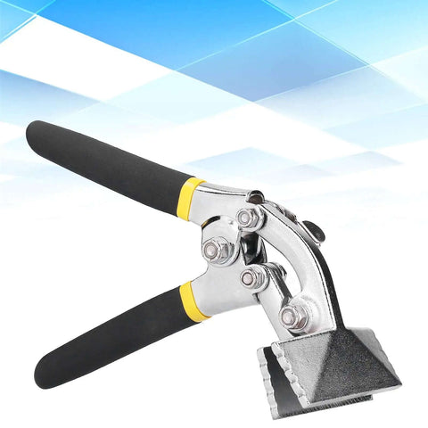 Heavy Duty Sheet Metal Bender And Seamer Tool for roofing panels with flat nose crimping forceps, manual bending tool on white background.