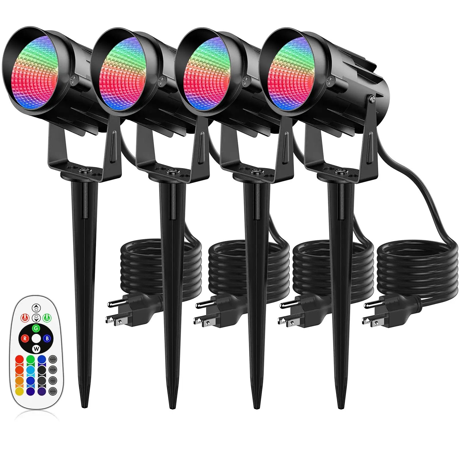 Outdoor RGB LED Flood Lights With Stakes 12W ✓