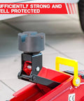 Durable Rubber Floor Jack Pad With Universal Fit, Anti Slip Cross Grooved Protector For Cars installed on floor jack