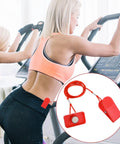 Two Pack Treadmill Safety Key Replacement Magnetic Emergency Stop Key Universal Fit attached to clothing during treadmill workout.