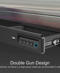 Open drawer of Biometric Gun Safe For Two Pistols, Slide Away Drawer Safe With Grab-And-Go Quick Access Biometric Scanner