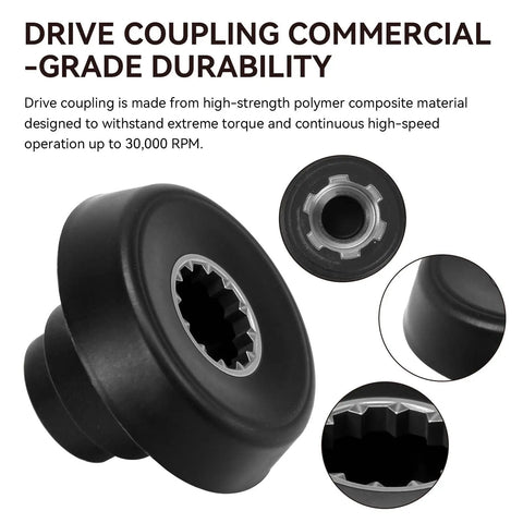 Heavy Duty Blender Drive Coupling Replacement For Xtreme Series Commercial Blenders High Torque Drive Socket Fits MX1000XT MX1100XT MX1200XT MX1050XT MX1300XT MX1500XT And Other Xtreme Series Models, black polymer