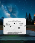 Dual LP and CO Alarm for RVs, Mini Flush Mount Detector, 12V Propane and Carbon Monoxide Sensor, Compact White Safety Upgrade for Tight Spaces, Patented Dual Detection Tech That Replaces Atwood Models 31013 And 31014, displayed outdoors with an RV in the background