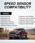 Speed sensor compatibility chart for Dodge vehicles including Hassle Free ABS Wheel Speed Sensor Rear Center For Dodge Ram 1500 2500 3500 Vans 1999 To 2005.