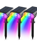 Color Changing Solar Outdoor Spotlights With 9 Lighting Modes And 40 LED Multicolor Lights IP65 Waterproof Garden Pathway Lamps